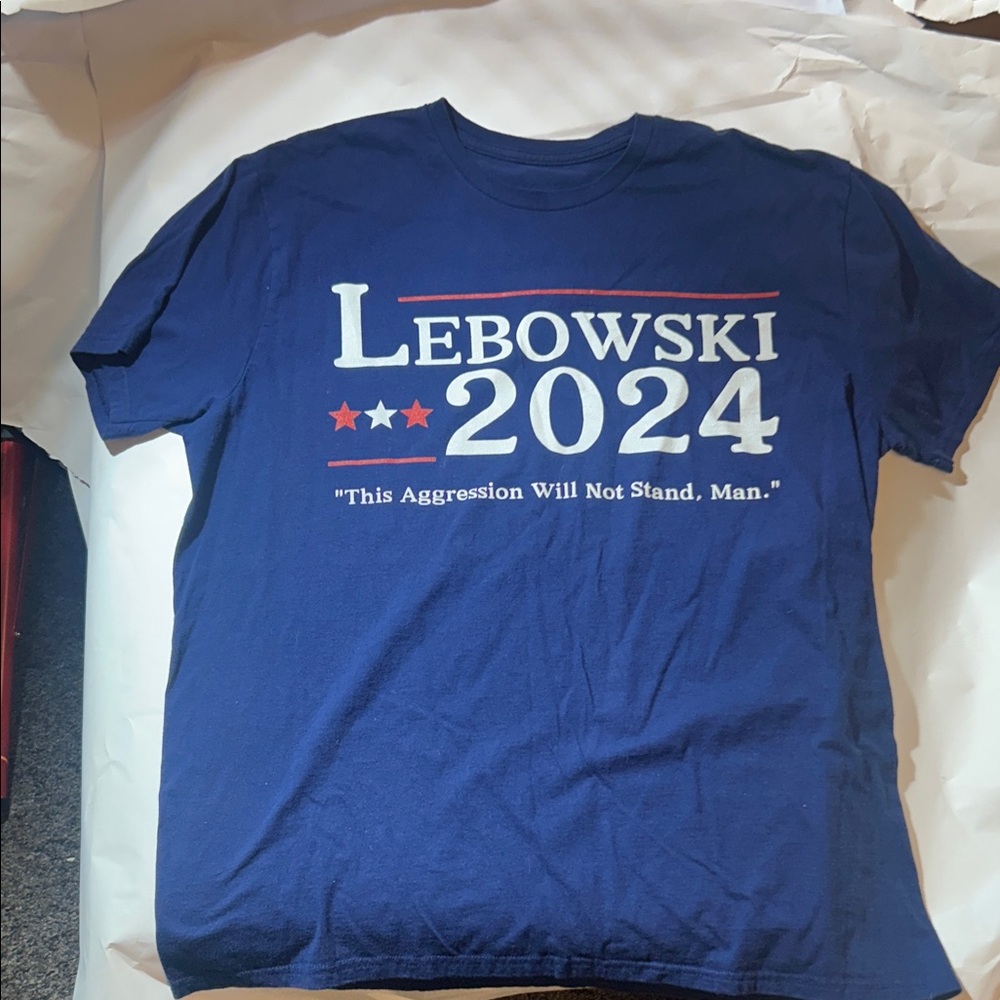 Lebowski 2024 “This Aggression Will Not Stand, Man.” Navy T-Shirt